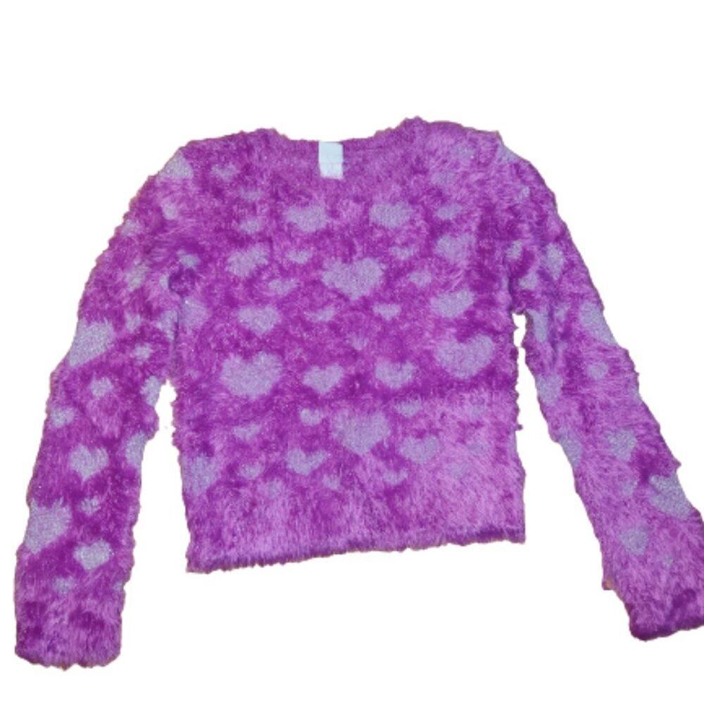 Circo Purple Hearts Sweater || Nylon || Girls XL EUC
